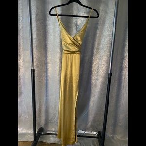 Gold Metallic Maxi Dress